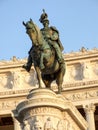 Bronze statue of Victor Emmanuel II - first king of united Italy. Royalty Free Stock Photo