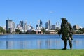 Bronze statue of Willem Hesselsz de Vlamingh Dutch sea captain in Perth Western Australia