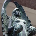 Bronze Statue, Winged Female Royalty Free Stock Photo