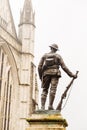 Statue of World War One Soldier in Winchester Cathedral Grounds