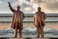 The Grand Monument on Mansu Hill in Pyongyang, North Korea Royalty Free Stock Photo