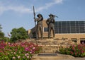 Bronze statues of the founders of the City of Irving at Centennial Park in Irving, Texas.