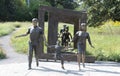 Bronze Statues of Men, Women and Children