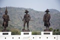 Bronze statues of seven Thai kings at Rajabhakti Park in Prachuap Khiri Khan, Thailand Royalty Free Stock Photo