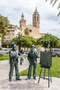 Bronze statues on Sitges promenade