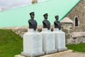 Bronze statues to highlight the courage of three Victoria Cross decorated militaries from the Royal 22e RÃ©giment Royalty Free Stock Photo