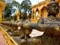 The bronze statues in Vam Ray temple Vam Ray temple, Tra Vinh province, Vietnam