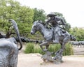 Bronze Steers and Cowboy Sculpture Pioneer Plaza, Dallas Royalty Free Stock Photo