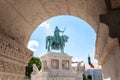 Bronze Stephen I Statue, Fisherman Bastion, Budapest Royalty Free Stock Photo