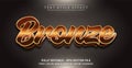 Bronze Text Style Effect. Editable Graphic Text Template