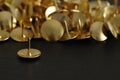 Bronze thumb tacks Royalty Free Stock Photo