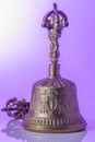 Tibeten bell and Dorje or Varja used in Meditation and Relaxation Royalty Free Stock Photo