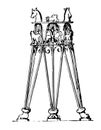 Bronze Tripod vintage illustration