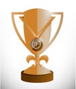 Bronze trophy cup and medal illustration Royalty Free Stock Photo