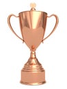 Bronze trophy cup on white Royalty Free Stock Photo
