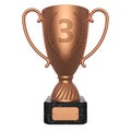 Bronze trophy cup on white Royalty Free Stock Photo
