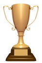 Bronze trophy on white background