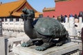 Bronze turtle in the imperial palace which stands for power and long life, Forbidden city in Beijing Royalty Free Stock Photo