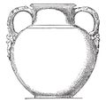 Bronze vase, vintage engraving