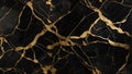 Bronze Veins Noir: Port Laurent Marble Luxury Texture. AI Generate