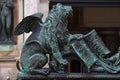 A bronze winged lion in Venice