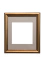 Bronze wooden frame for photographs and paintings isolated on white background. Path saved. Royalty Free Stock Photo