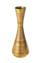 Bronze yellow vase on a white background