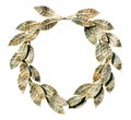 Bronzed laurel wreath (isolated). Royalty Free Stock Photo