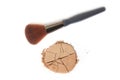 Bronzer or Contour Powder With Brush on White Royalty Free Stock Photo