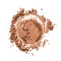 Bronzer or eyeshadow swatch. Crashed brown color shimmer face powder texture