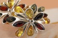 Brooch amber