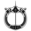 Brooch Fibula. Medieval Viking, Celtic, Germanic traditional decoration, clasp for a cloak Royalty Free Stock Photo