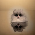 Brooch kitten fur and wool Royalty Free Stock Photo