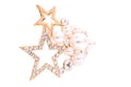Brooch in the shape of a star on a white background Royalty Free Stock Photo