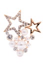 Brooch in the shape of a star on a white background Royalty Free Stock Photo