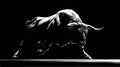 Brooding Bull: Visual Symphony of Shadows in Dark Royalty Free Stock Photo