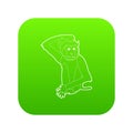 Brooding monkey icon green vector