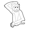 Brooding monkey icon outline