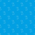 Brooding monkey pattern vector seamless blue