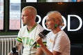 Broods - Georgia and Caleb Nott filming an interview in New York