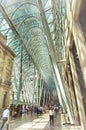 Brookfield place interior colorful painting, Allen Lambert Galleria, Toronto, Ontario Canada.