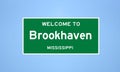 Brookhaven, Mississippi city limit sign. Town sign from the USA. Royalty Free Stock Photo