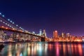 Brooklin Bridge at Night. Long Exposure. New york. NYC. Royalty Free Stock Photo