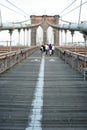 Brooklin bridge with tourists