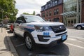 Brookline Police Car in Brookline, Massachusetts MA, USA Royalty Free Stock Photo