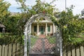 Brooklyn Botanic Garden, NY, USA: Garden gate and path