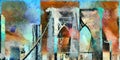 Brooklyn bridge abstract painting Royalty Free Stock Photo