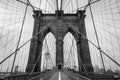 Brooklyn Bridge architecture in black and white tone, New York City