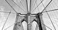 Brooklyn bridge in black and white, downtown Manhattan, New York, USA Royalty Free Stock Photo