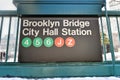 Brooklyn Bridge, City Hall Station - New York Subway Royalty Free Stock Photo